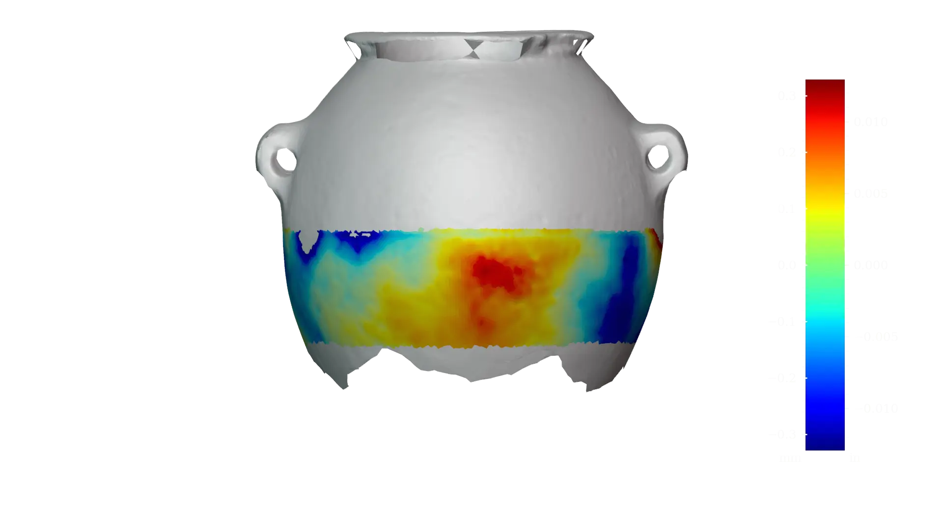 Figure 7 - MV003b exterior lower, RMSD: 128 μm | 5 thou, Range: 885 μm | 34.8 thou