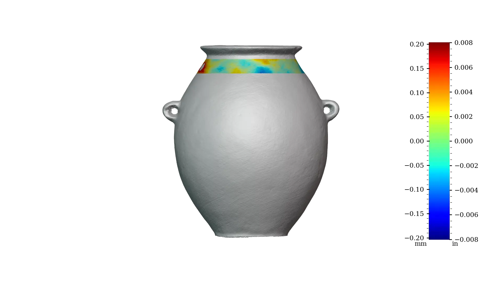 Figure 19 - MV020 exterior upper, Precision score: 128, RMSD: 88 μm | 3.5 thou, Range: 472 μm | 18.6 thou