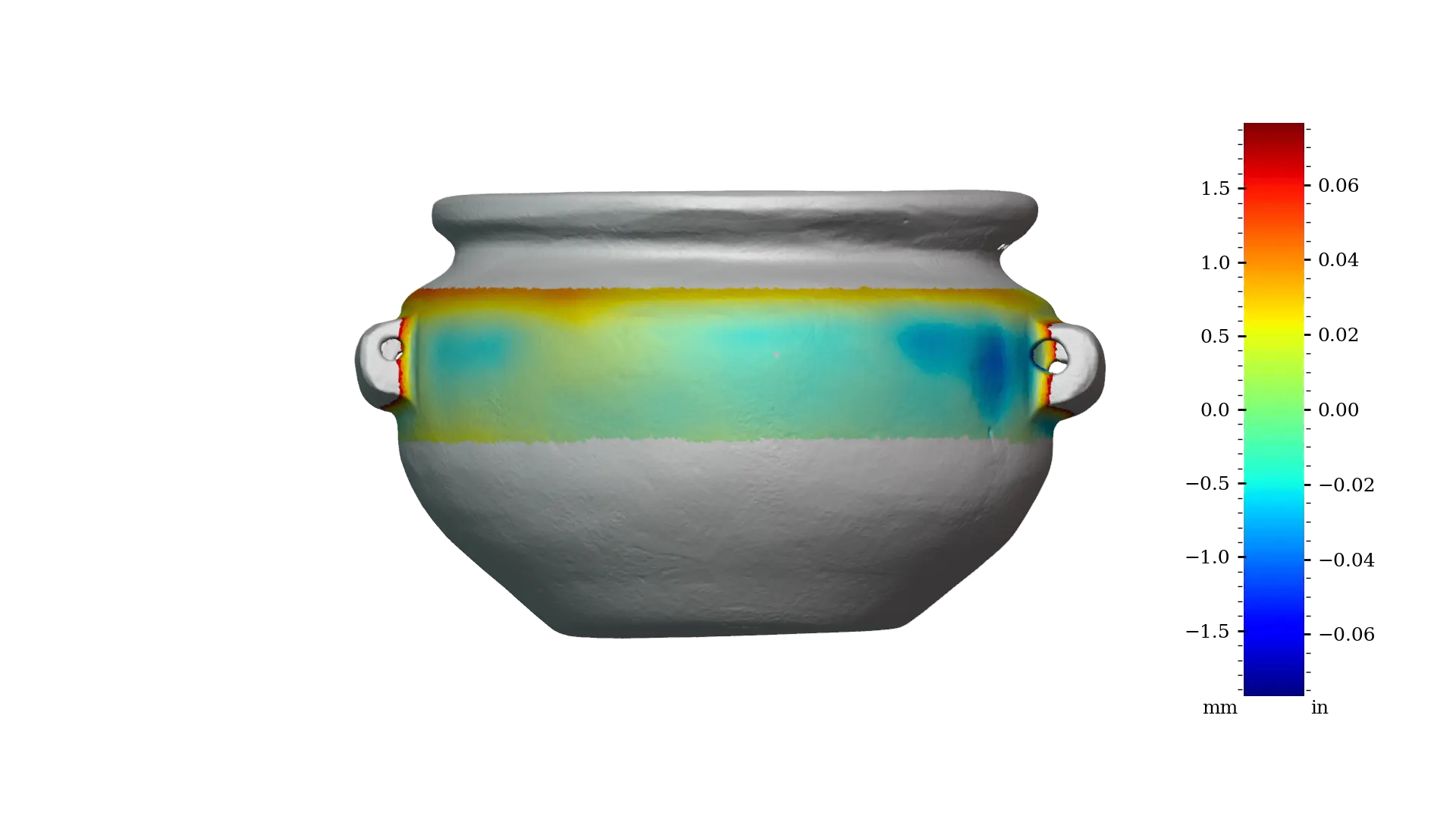 Figure 12 - RV003 exterior upper, RMSD: 640 μm | 25.5 thou, Range: 3,618 μm | 142.4 thou