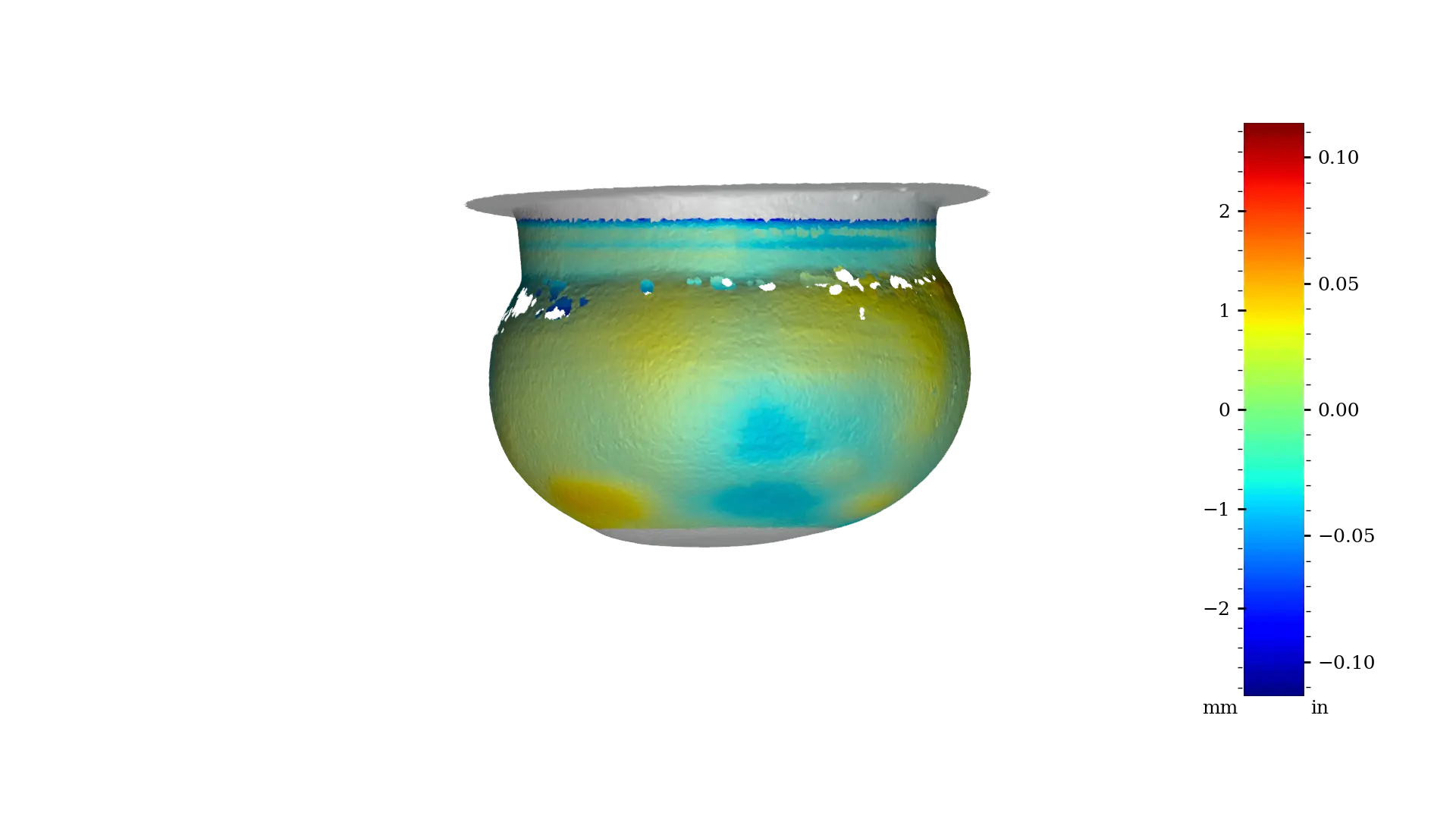 Figure 14 - RV003 interior full, RMSD: 825 μm | 35.5 thou, Range: 10,925 μm | 430.1 thou